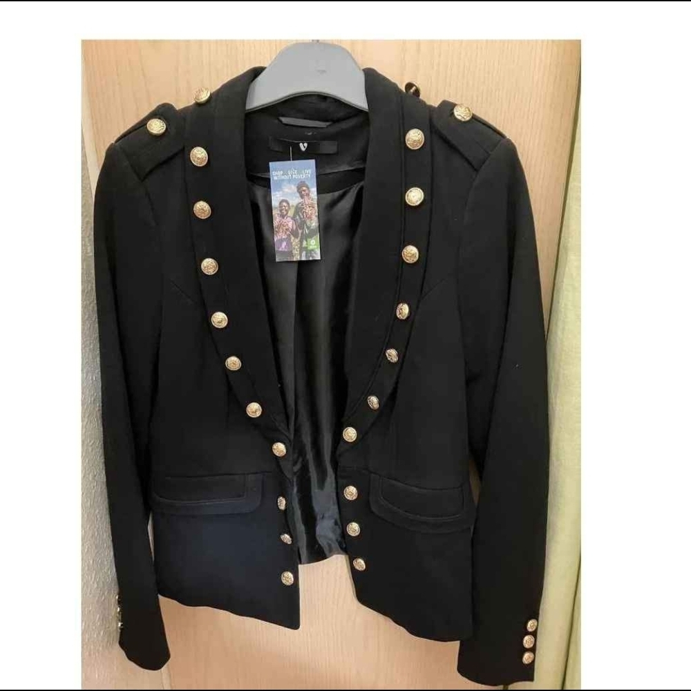 Black Blazer with Gold Buttons